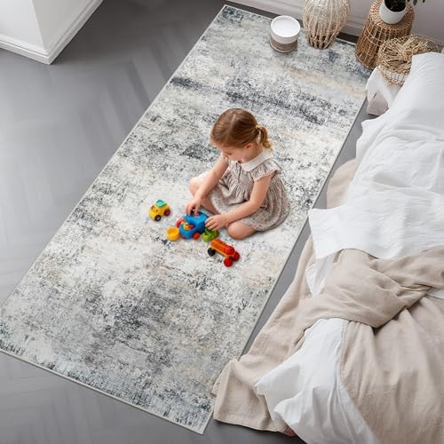 Non Slip 3x7 Rug Runner: Washable Abstract Rugs - Image 4