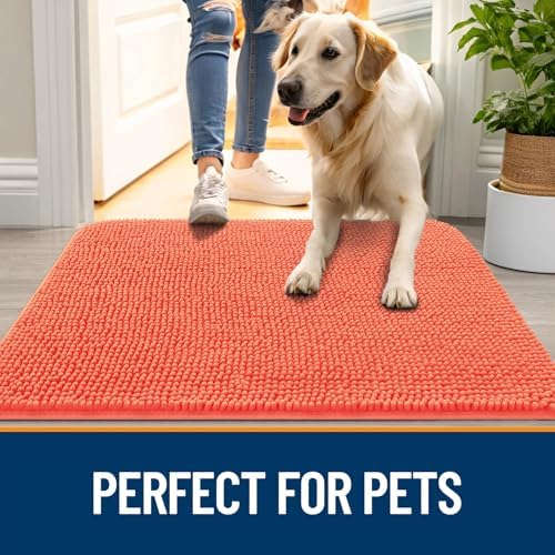 OLANLY Dog Door Mat for Muddy Paws 59x32, Super Absorbent Chenille Mud Mat - Image 6