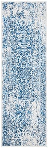 SAFAVIEH Evoke Runner Rug 2'2"x7', Ivory & Navy EVK256N - Image 3