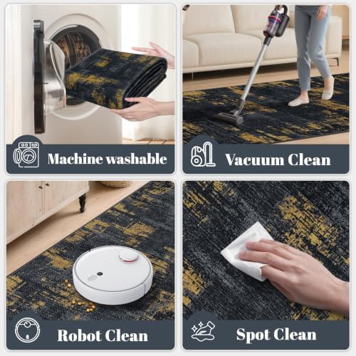 Small Area Rug 3x5 ft, Textured Non Slip Entryway Rug - Image 4