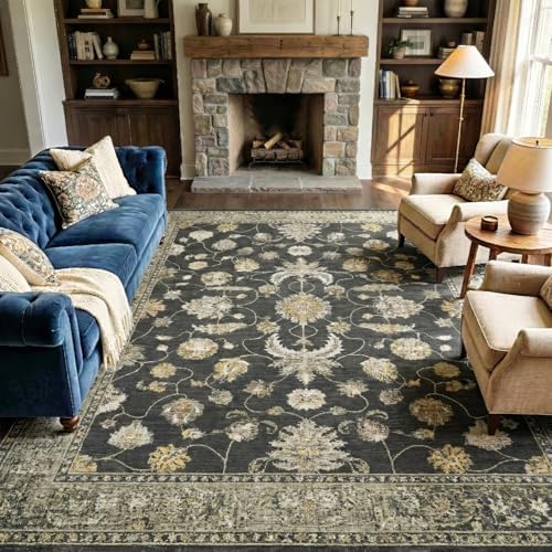 10x14 Area Rugs Washable Large Vintage Rug - Image 5