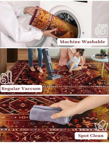 SERISSA 2'6"x10' Washable Non Slip Boho Runner Rug - Image 3