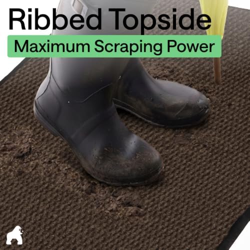 GORILLA GRIP Traffic Guard Indoor Outdoor Heavy Duty Door Mat, 47x35 Brown - Image 4