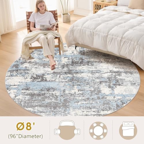 8ft Round Rug, Circle Area Rugs - Image 4