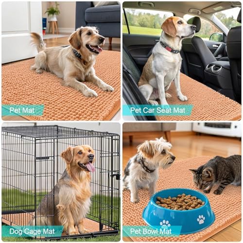 OLANLY Dog Door Mat for Muddy Paws 54x32, Super Absorbent Chenille Mud Mat - Image 7
