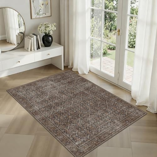 2×3 Small Vintage Washable Area Rug, by LatteFog