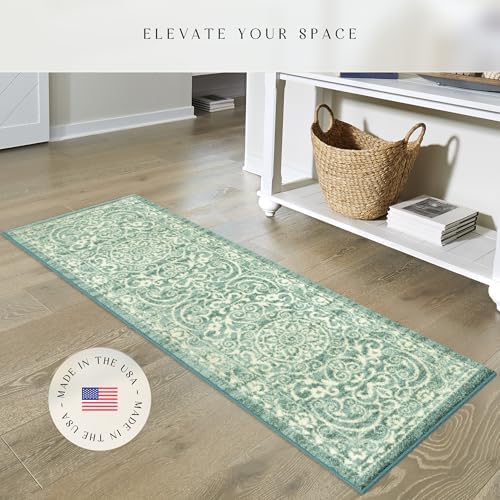 Maples Rugs Pelham Vintage Medallion Runner Rug, Light Spa - Image 2
