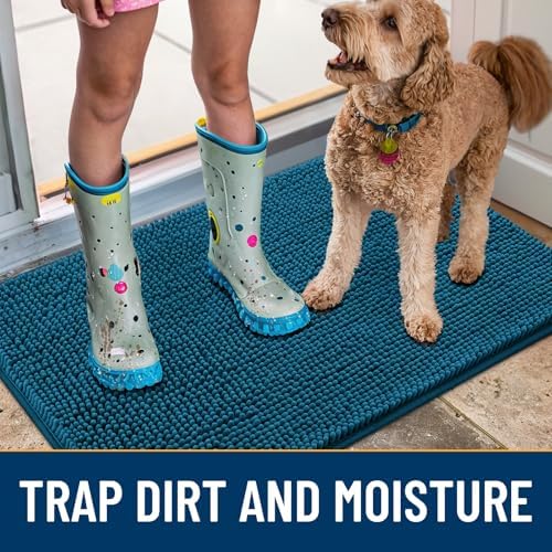 Smiry Dog Door Mat for Muddy Paws 36x24, Absorbs Moisture and Dirt Doormat - Image 3