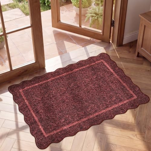 GarveeHome Scalloped Small Area Rug 2x3 Entryway Mat Non Slip - Image 3