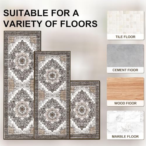 Kitchen Rugs Sets of 3 100% Non Slip Washable Kitchen Mats - Image 4