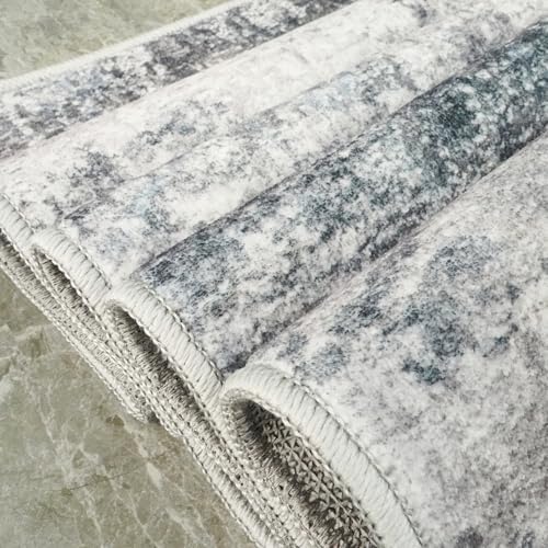 Washable Abstract Rug 5x7: Non Slip Soft Area Rug - Image 5