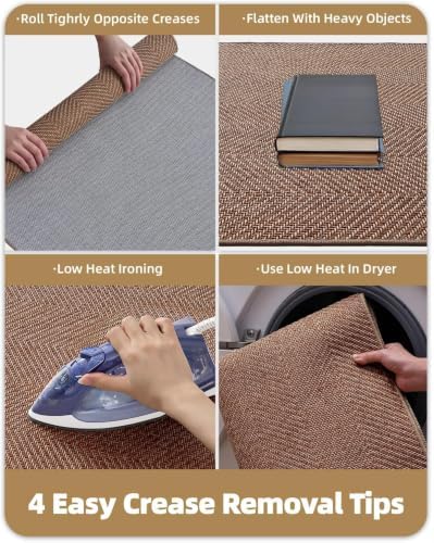 Color&Geometry Ultra Thin Indoor Door Mat 36"x60", Warm Chestnut - Image 5