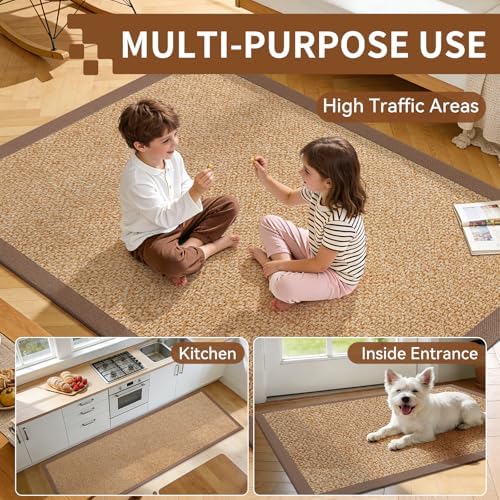 YDKGL Kitchen Runner Rug Non Slip Hallway Runner Entryway Mat Brown 2x6 ft - Image 6