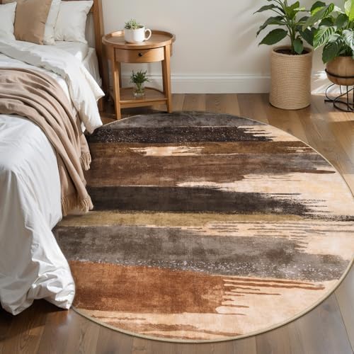 Ciicool Washable 4ft Round Rug, Modern Abstract Rugs - Image 2