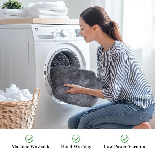 4x6 Thick Grey Fluffy Shag Rug for Bedroom, Plush Washable Carpet - Image 5