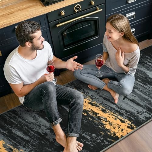 Toneed Washable 2x6 Non-Slip Abstract Runner Rug - Image 5