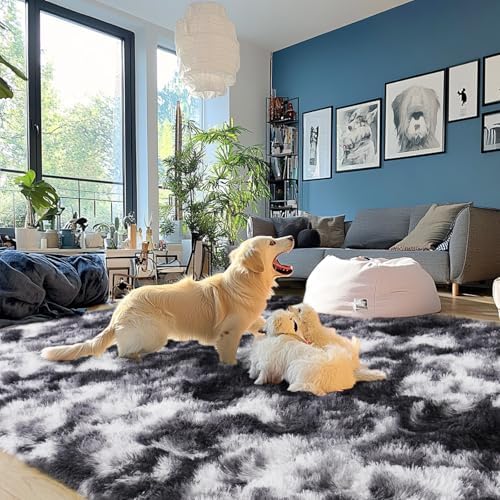 9x12ft Plush Rug for Living Room, Shaggy Area Rug High Pile Non-Slip Carpet - Image 5