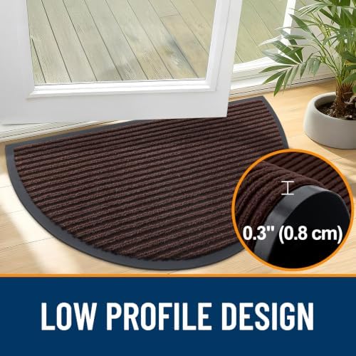 OLANLY Half Circle Front Door Mat 35x23, Waterproof Heavy-Duty Doormat - Image 4