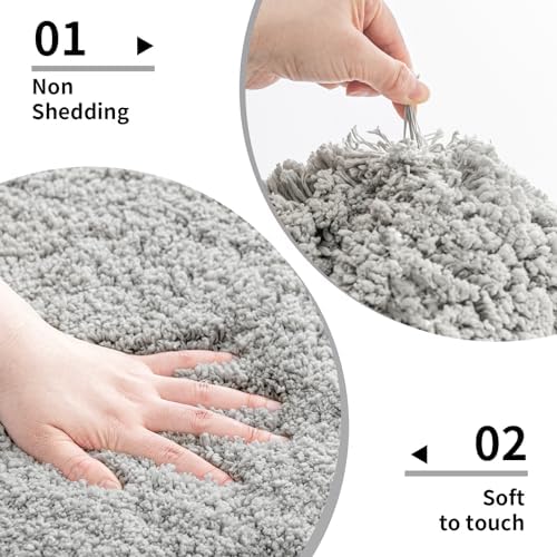 Disolla Gray Bathroom Runner Rug 24x70, Soft Plush Extra Large Bath Mat - Image 4