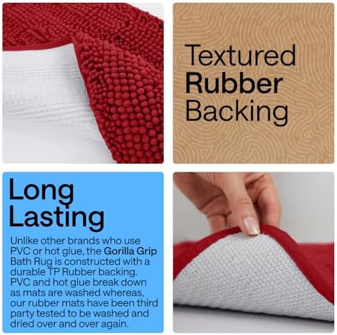 GORILLA GRIP Chenille Bath Rug Mat - Image 4