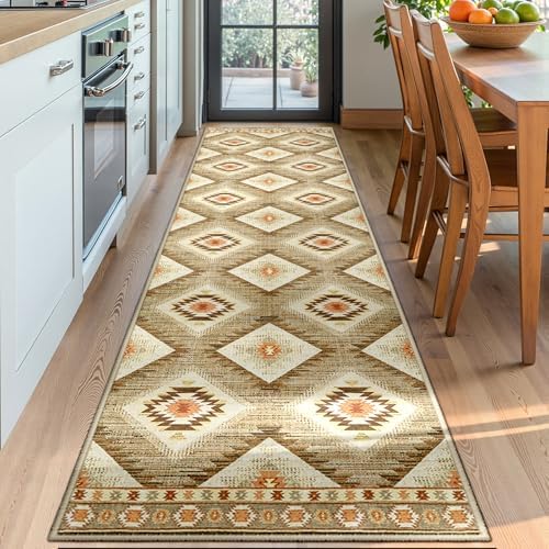 Area Rug 2x6 Rug Machine Washable Non-Slip Low Pile Print Pattern Western Rug - Image 2