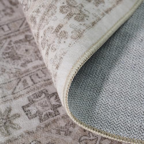 Ksrau 3x10 Runner Rug Washable Vintage: Non Slip Hallway Runners Beige - Image 6