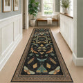 Green and Black 3x10 Wide Washable Runner Rugs by HazoHaus