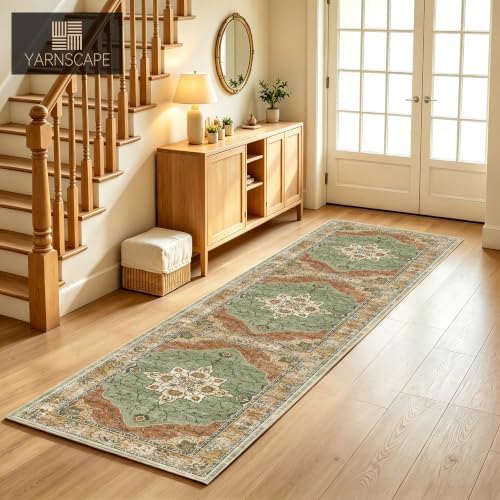 YARNSCAPE 2'6" x 8' Machine Washable Runner Rug, Non-Slip Low-Pile Carpet - Image 4