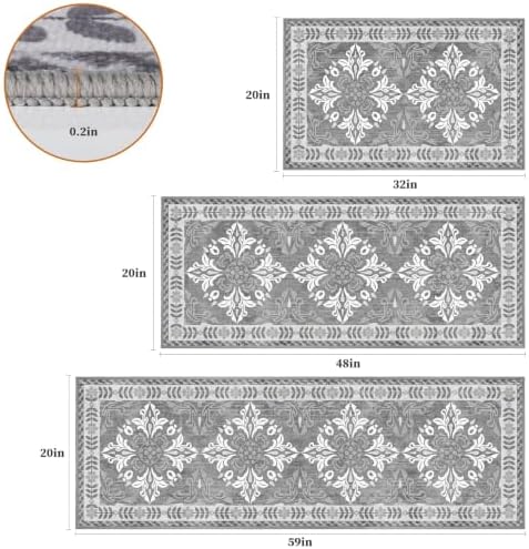 3 Piece Kitchen Rugs Set, Non Slip Washable Floor Mats - Image 2