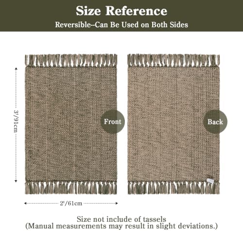 Collive Boho Bathroom Rug 2' x 3', Modern Farmhouse Rugs - Image 2