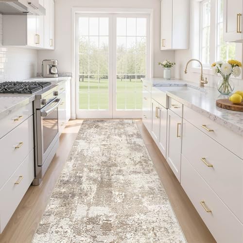 LOONGRUG Runner Rug 3x8 Washable Non-Slip Kitchen Neutral Modern Rug by LOONGRUG