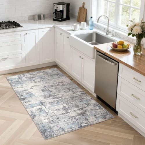 3x5 Runner Rug, Abstract Washable Hallway Rugs - Image 4