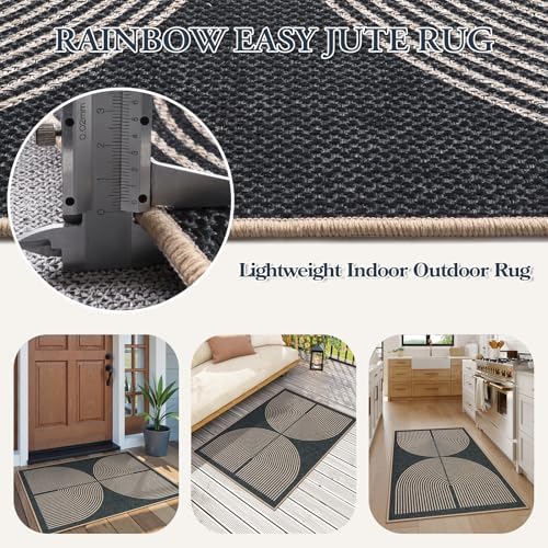 Lahome Rainbow Easy Jute Rugs for Entryway - Image 4