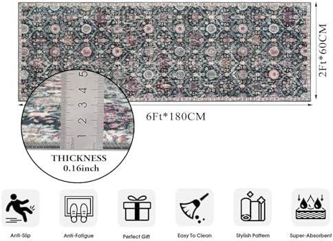 Lahome Moroccan Washable Runner Rug, 2x6 Kitchen Runners - Image 2