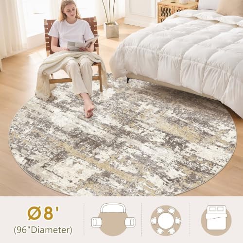8ft Round Rug, Circle Area Rugs - Image 6