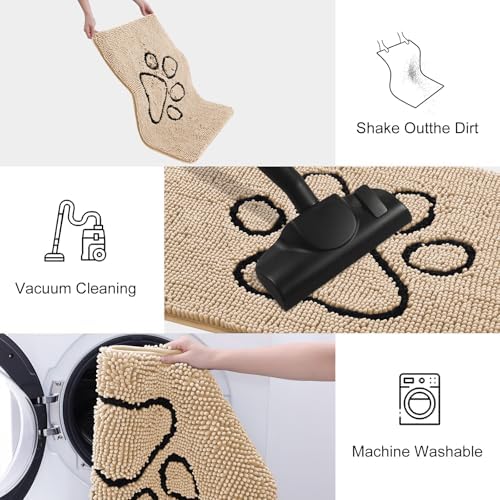 Smiry Dog Door Mat for Muddy Paws, Absorbent Non Slip Dirt Trapper - Image 6
