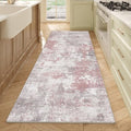 2x6 Pink Gray Washable Area Rug by Unknown