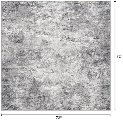 UERMEI Square Area Rugs : Washable 6x6 Neutral Modern Abstract Carpet - Image 2
