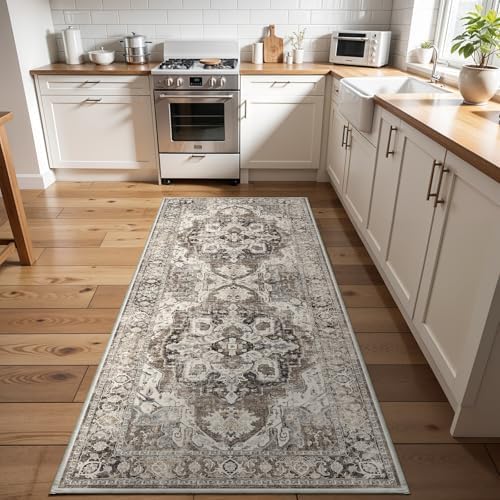 Washable 4x8 Hallway Runner Rug: Soft Kitchen Rug Non Slip Floor Runner - Image 3