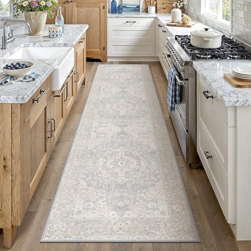 2x8 Blue Runner Rug Vintage Carpet - Image 2