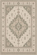 6'x9 Faux Wool Washable Area Rug, Neutral Sage/Beige by Unknown