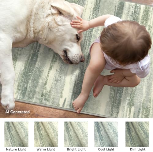 Lansny Abstract Washable 2x6 Runner Rug Non Slip Runners - Image 4