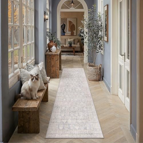 HUGEAR Blue Cream 2x8 Neutral Runner Rugs by HUGEAR