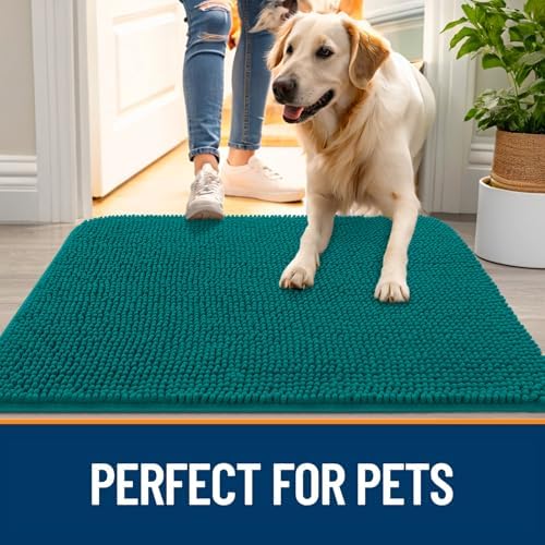 OLANLY Dog Door Mat for Muddy Paws 70x32, Super Absorbent Chenille Mud Mat - Image 6