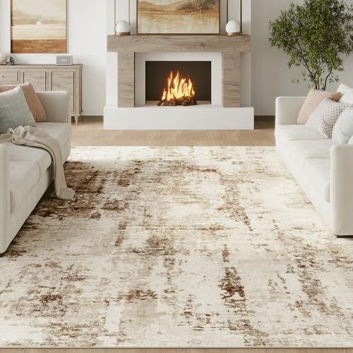 FMFUNCTEX 6x9 Washable Brown Beige Modern Abstract Area Rug by Fmfunctex