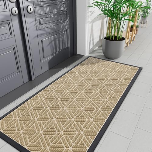Smiry Front Door Mat Outside Entrance, Low Profile Rubber Doormat by Smiry