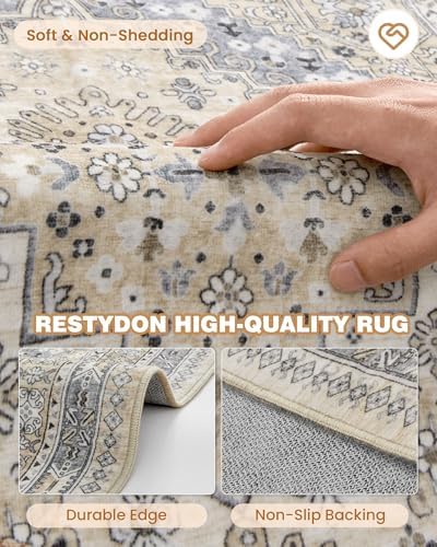 2.5x10 Kitchen Runner Rug Non Slip Vintage Washable Rugs - Image 7