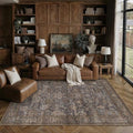 HUGEAR Area Rugs 5x7 Blue Brown Vintage Rug by HUGEAR