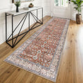 KUTA Vintage Washable Runner Rug 2.6x8 Red Clay Runners by KUTA