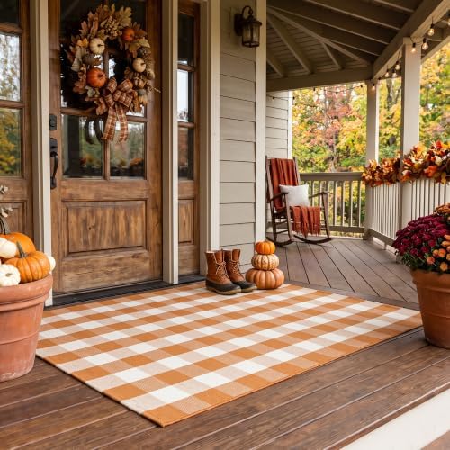 Caramel Buffalo Plaid Rug 4 x 6 - Image 2